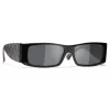Chanel - Rectangle Sunglasses - Black Gray - Chanel Eyewear - Avvenice