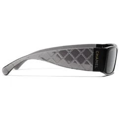 Chanel - Rectangle Sunglasses - Black Gray - Chanel Eyewear - Avvenice
