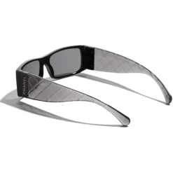 Chanel - Rectangle Sunglasses - Black Gray - Chanel Eyewear - Avvenice