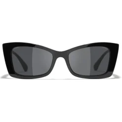 Chanel - Rectangle Sunglasses - Black Gray - Chanel Eyewear - Avvenice