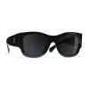 Chanel - Rectangle Sunglasses - Black Gray - Chanel Eyewear - Avvenice