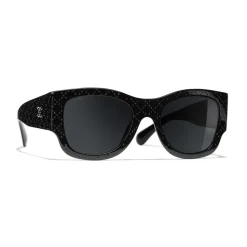 Chanel - Rectangle Sunglasses - Black Gray - Chanel Eyewear - Avvenice