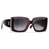 Chanel - Rectangle Sunglasses - Dark Burgundy Gray - Chanel Eyewear - Avvenice