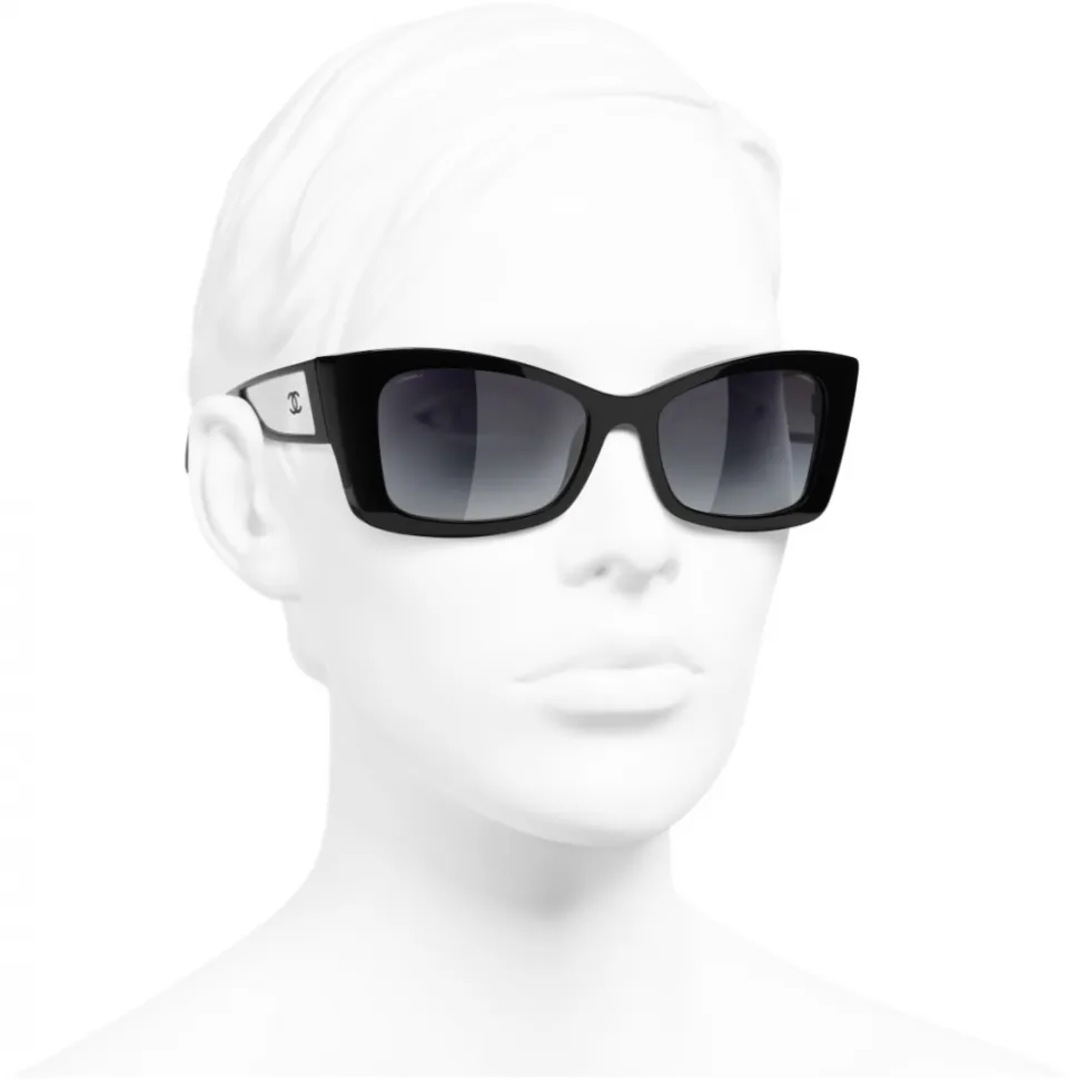 Chanel - Rectangle Sunglasses - Black Gray Gradient - Chanel Eyewear - Avvenice