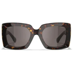 Chanel - Rectangle Sunglasses - Dark Tortoise Brown - Chanel Eyewear - Avvenice