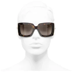Chanel - Rectangle Sunglasses - Dark Tortoise Brown - Chanel Eyewear - Avvenice