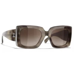 Chanel - Rectangle Sunglasses - Tortoise Silver Brown - Chanel Eyewear - Avvenice