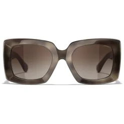Chanel - Rectangle Sunglasses - Tortoise Silver Brown - Chanel Eyewear - Avvenice