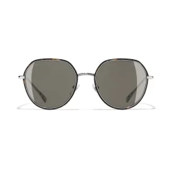 Chanel - Round Sunglasses - Dark Silver Brown - Chanel Eyewear - Avvenice