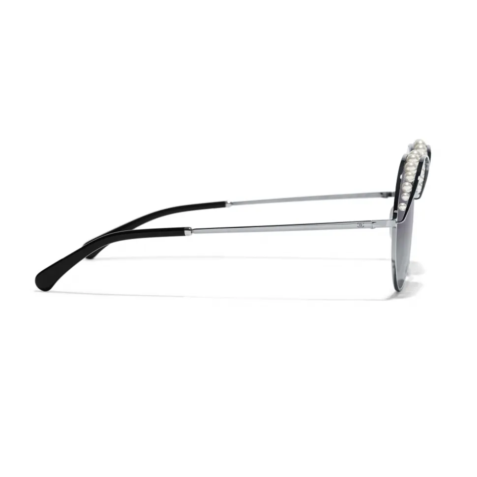 Chanel - Round Sunglasses - Silver Gray - Chanel Eyewear - Avvenice