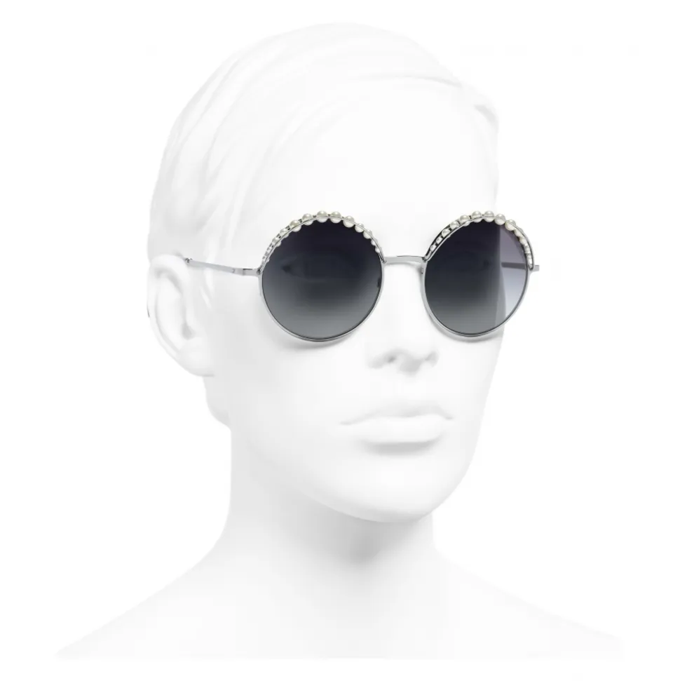 Chanel - Round Sunglasses - Silver Gray - Chanel Eyewear - Avvenice