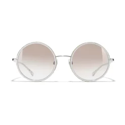 Chanel - Round Sunglasses - Silver Beige - Chanel Eyewear - Avvenice