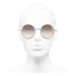 Chanel - Round Sunglasses - Silver Beige - Chanel Eyewear - Avvenice