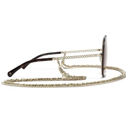 Chanel - Round Sunglasses - Gold Light Brown - Chanel Eyewear - Avvenice