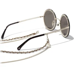 Chanel - Round Sunglasses - Gold Brown - Chanel Eyewear - Avvenice