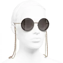 Chanel - Round Sunglasses - Gold Brown - Chanel Eyewear - Avvenice