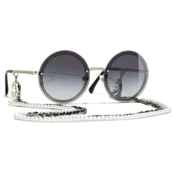 Chanel - Round Sunglasses - Gold Gray - Chanel Eyewear - Avvenice
