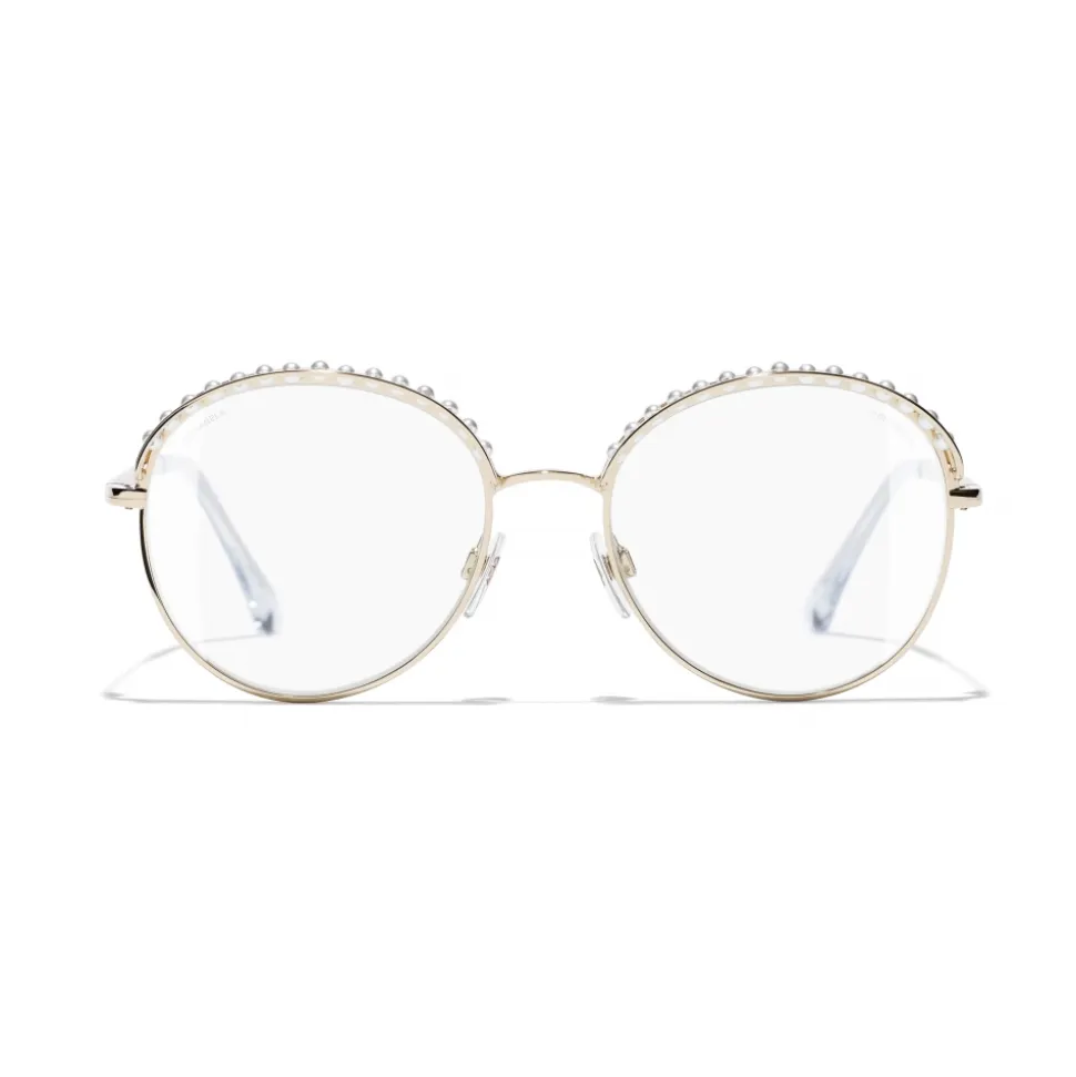 Chanel - Round Sunglasses - Gold Transparent - Chanel Eyewear - Avvenice