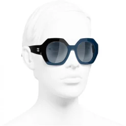 Chanel - Round Sunglasses - Black Blue - Chanel Eyewear - Avvenice