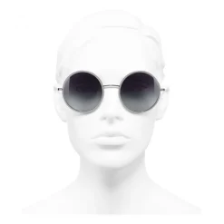 Chanel - Round Sunglasses - Dark Silver Gray - Chanel Eyewear - Avvenice