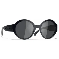 Chanel - Round Sunglasses - Dark Blue Gray - Chanel Eyewear - Avvenice