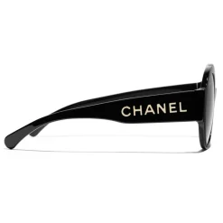 Chanel - Round Sunglasses - Black Gray - Chanel Eyewear - Avvenice