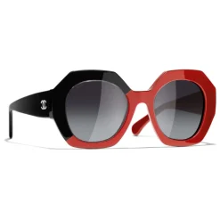 Chanel - Round Sunglasses - Black Coral Gray - Chanel Eyewear - Avvenice