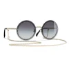 Chanel - Round Sunglasses - Gold Gray Gradient - Chanel Eyewear - Avvenice