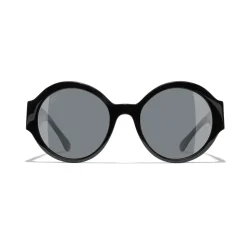Chanel - Round Sunglasses - Black Gray - Chanel Eyewear - Avvenice