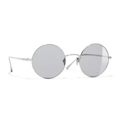 Chanel - Round Sunglasses - Silver Gray - Chanel Eyewear - Avvenice