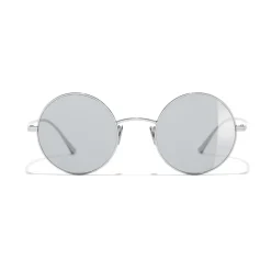 Chanel - Round Sunglasses - Silver Gray - Chanel Eyewear - Avvenice