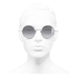 Chanel - Round Sunglasses - Silver Gray - Chanel Eyewear - Avvenice