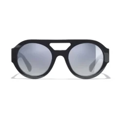 Chanel - Round Sunglasses - Dark Blue Mirror - Chanel Eyewear - Avvenice