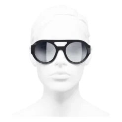 Chanel - Round Sunglasses - Dark Blue Mirror - Chanel Eyewear - Avvenice