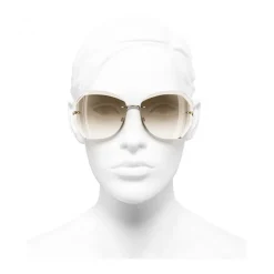 Chanel - Round Sunglasses - Gold Beige - Chanel Eyewear - Avvenice