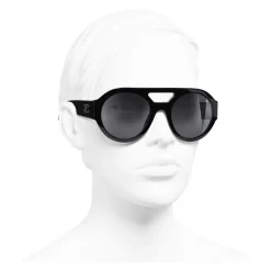 Chanel - Round Sunglasses - Black Gray - Chanel Eyewear - Avvenice