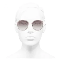 Chanel - Round Sunglasses - Pink Gold - Chanel Eyewear - Avvenice