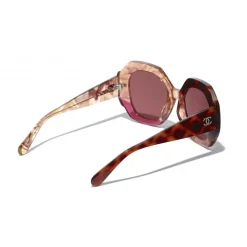 Chanel - Round Sunglasses - Dark Tortoise Pink - Chanel Eyewear - Avvenice