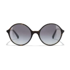 Chanel - Round Sunglasses - Dark Brown Gray - Chanel Eyewear - Avvenice