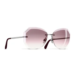 Chanel - Round Sunglasses - Silver Pink - Chanel Eyewear - Avvenice