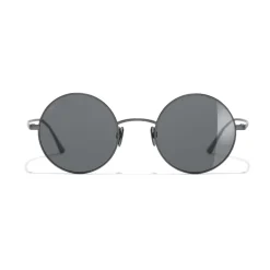 Chanel - Round Sunglasses - Dark Silver Gray - Chanel Eyewear - Avvenice
