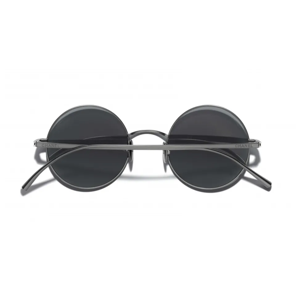 Chanel - Round Sunglasses - Dark Silver Gray - Chanel Eyewear - Avvenice