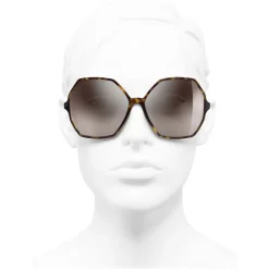 Chanel - Round Sunglasses - Dark Tortoise Beige Mirror - Chanel Eyewear - Avvenice