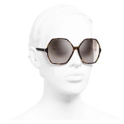 Chanel - Round Sunglasses - Dark Tortoise Beige Mirror - Chanel Eyewear - Avvenice
