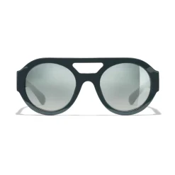 Chanel - Round Sunglasses - Dark Green Mirror - Chanel Eyewear - Avvenice