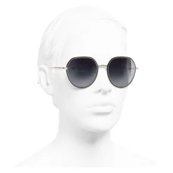 Chanel - Round Sunglasses - Gold Black Gray - Chanel Eyewear - Avvenice