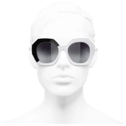 Chanel - Round Sunglasses - Black White Gray - Chanel Eyewear - Avvenice