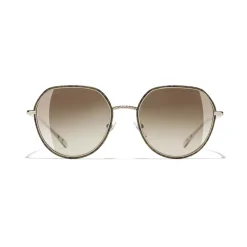 Chanel - Round Sunglasses - Gold Tortoise Brown - Chanel Eyewear - Avvenice
