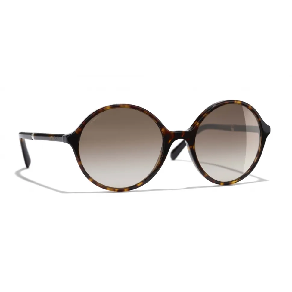 Chanel - Round Sunglasses - Dark Tortoise Brown - Chanel Eyewear - Avvenice
