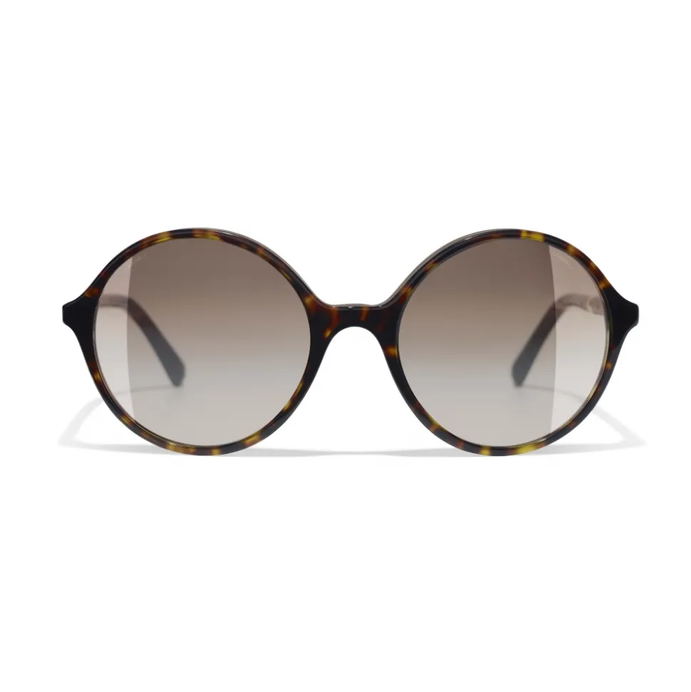 Chanel - Round Sunglasses - Dark Tortoise Brown - Chanel Eyewear - Avvenice